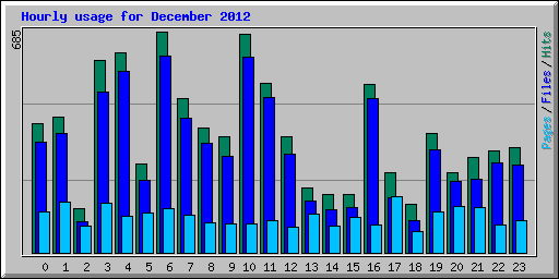 Hourly usage for December 2012