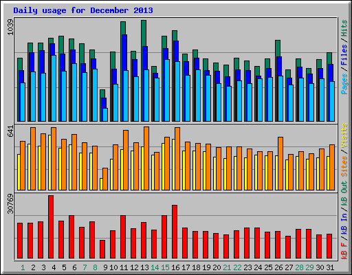 Daily usage for December 2013