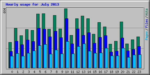 Hourly usage for July 2013