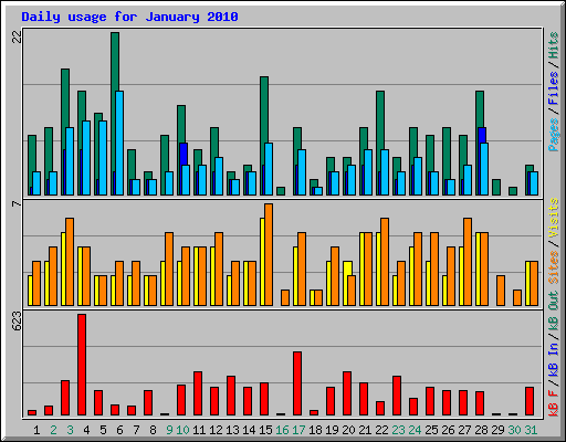 Daily usage for January 2010