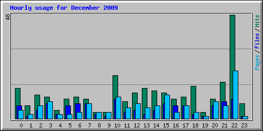 Hourly usage for December 2009