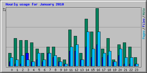 Hourly usage for January 2010