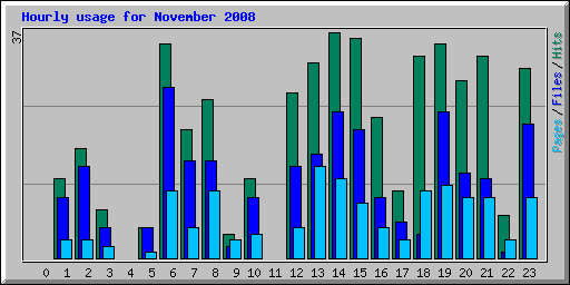 Hourly usage for November 2008