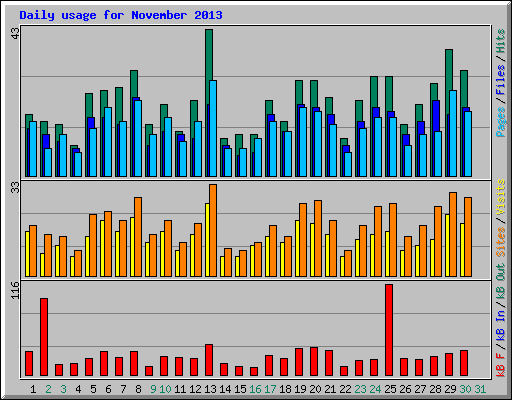 Daily usage for November 2013