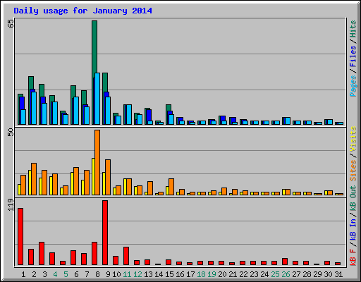 Daily usage for January 2014