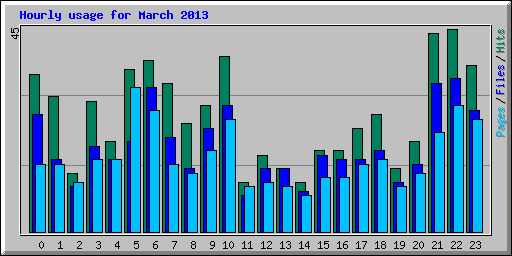 Hourly usage for March 2013