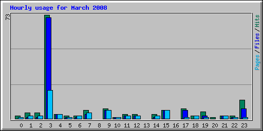 Hourly usage for March 2008