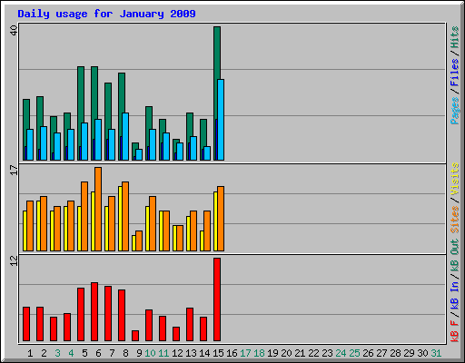 Daily usage for January 2009