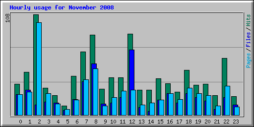 Hourly usage for November 2008