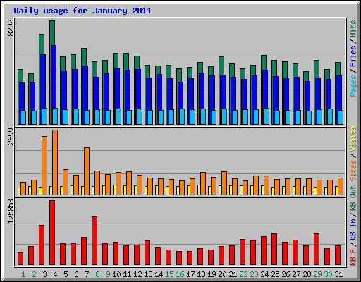 Daily usage for January 2011