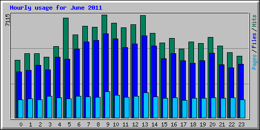 Hourly usage for June 2011