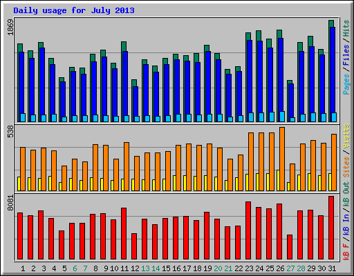 Daily usage for July 2013