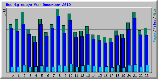 Hourly usage for December 2012