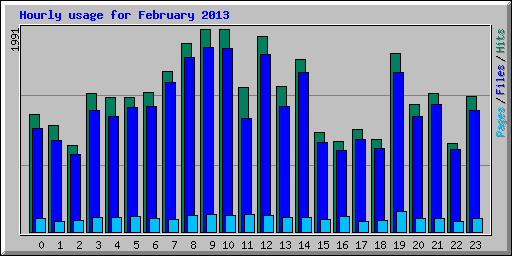 Hourly usage for February 2013