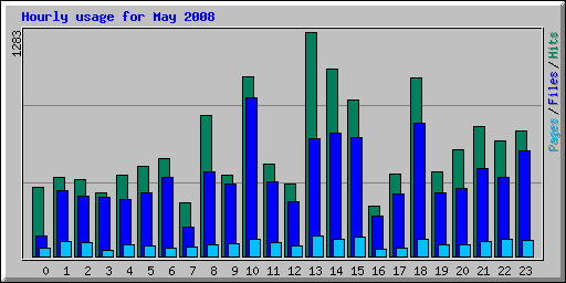 Hourly usage for May 2008