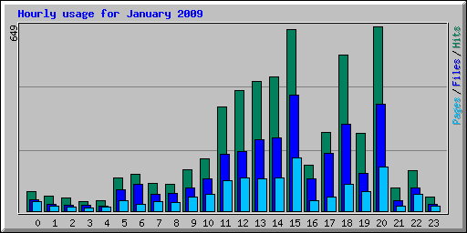 Hourly usage for January 2009