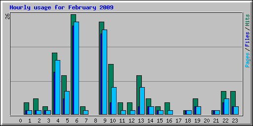Hourly usage for February 2009