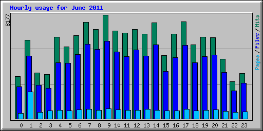 Hourly usage for June 2011