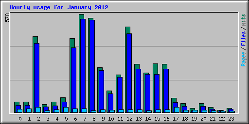 Hourly usage for January 2012