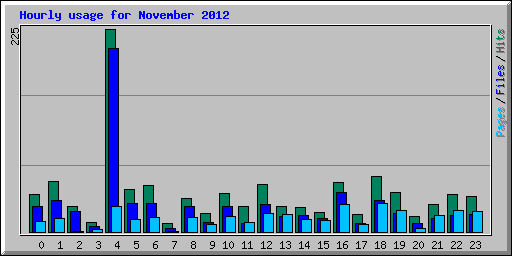 Hourly usage for November 2012