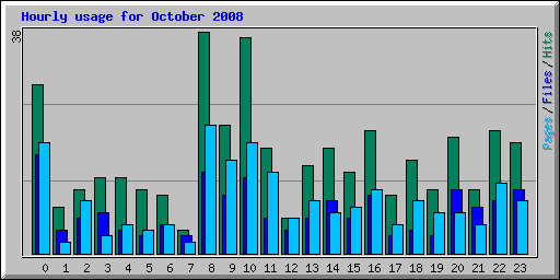 Hourly usage for October 2008