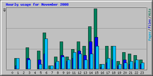 Hourly usage for November 2008