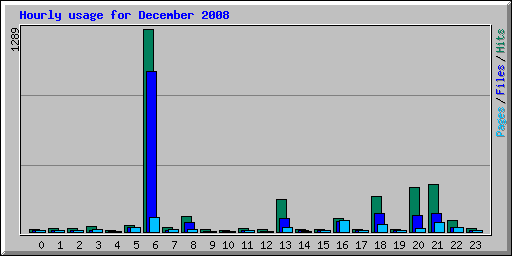 Hourly usage for December 2008