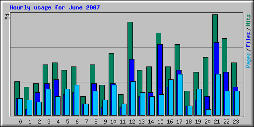 Hourly usage for June 2007