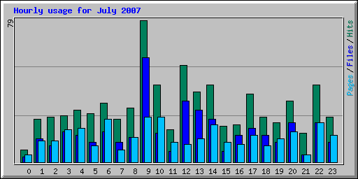 Hourly usage for July 2007