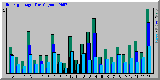 Hourly usage for August 2007