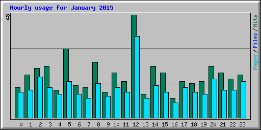 Hourly usage for January 2015