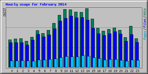 Hourly usage for February 2014