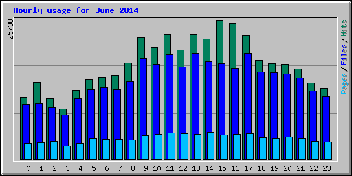 Hourly usage for June 2014