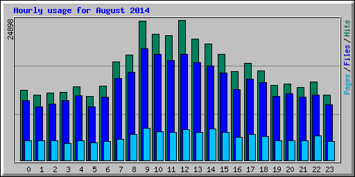 Hourly usage for August 2014