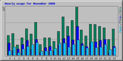 Hourly usage for November 2008