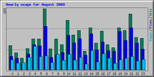 Hourly usage for August 2009