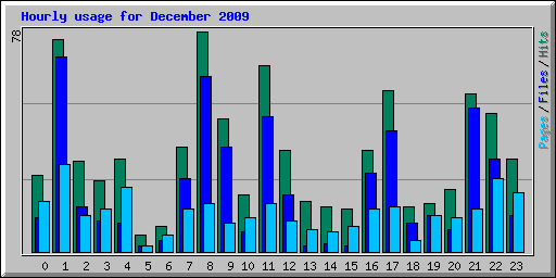 Hourly usage for December 2009
