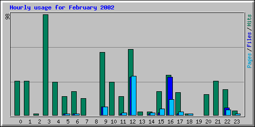 Hourly usage for February 2002