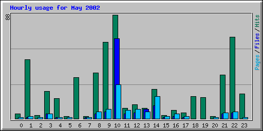 Hourly usage for May 2002